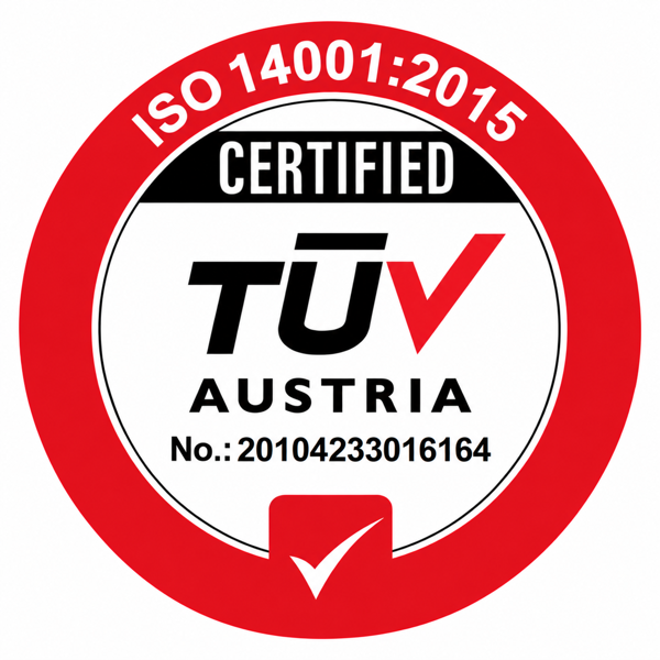 ISO 14001:2015 TÜV Austria certified badge