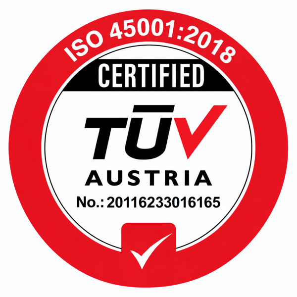 ISO 45001:2018 TÜV Austria certified badge